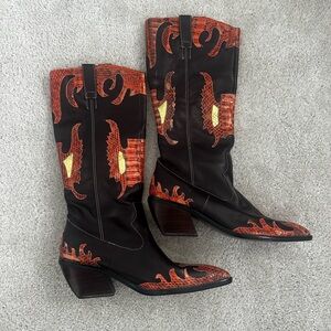 Vintage Martinez Valero Western Cowgirl Knee-High Boots 8.5